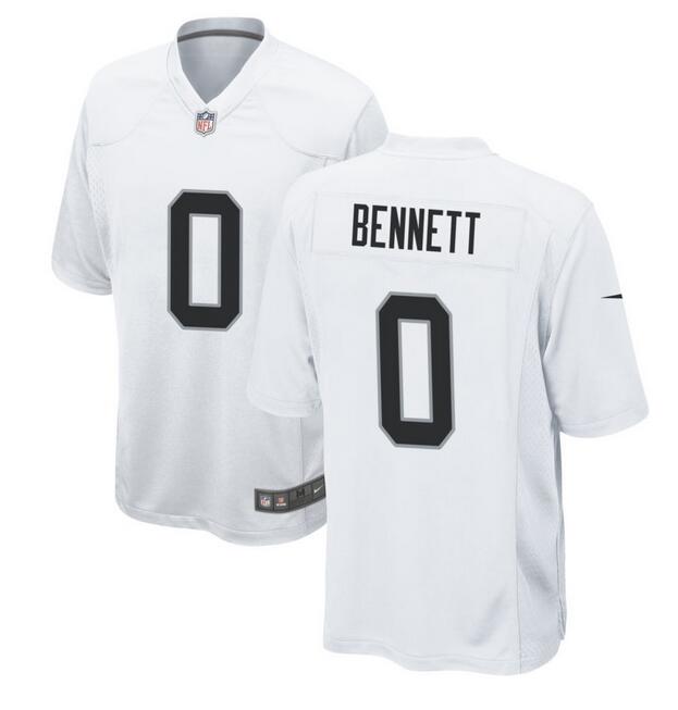 Men's Las Vegas Raiders #0 Jakorian Bennett White Football Stitched Game Jersey
